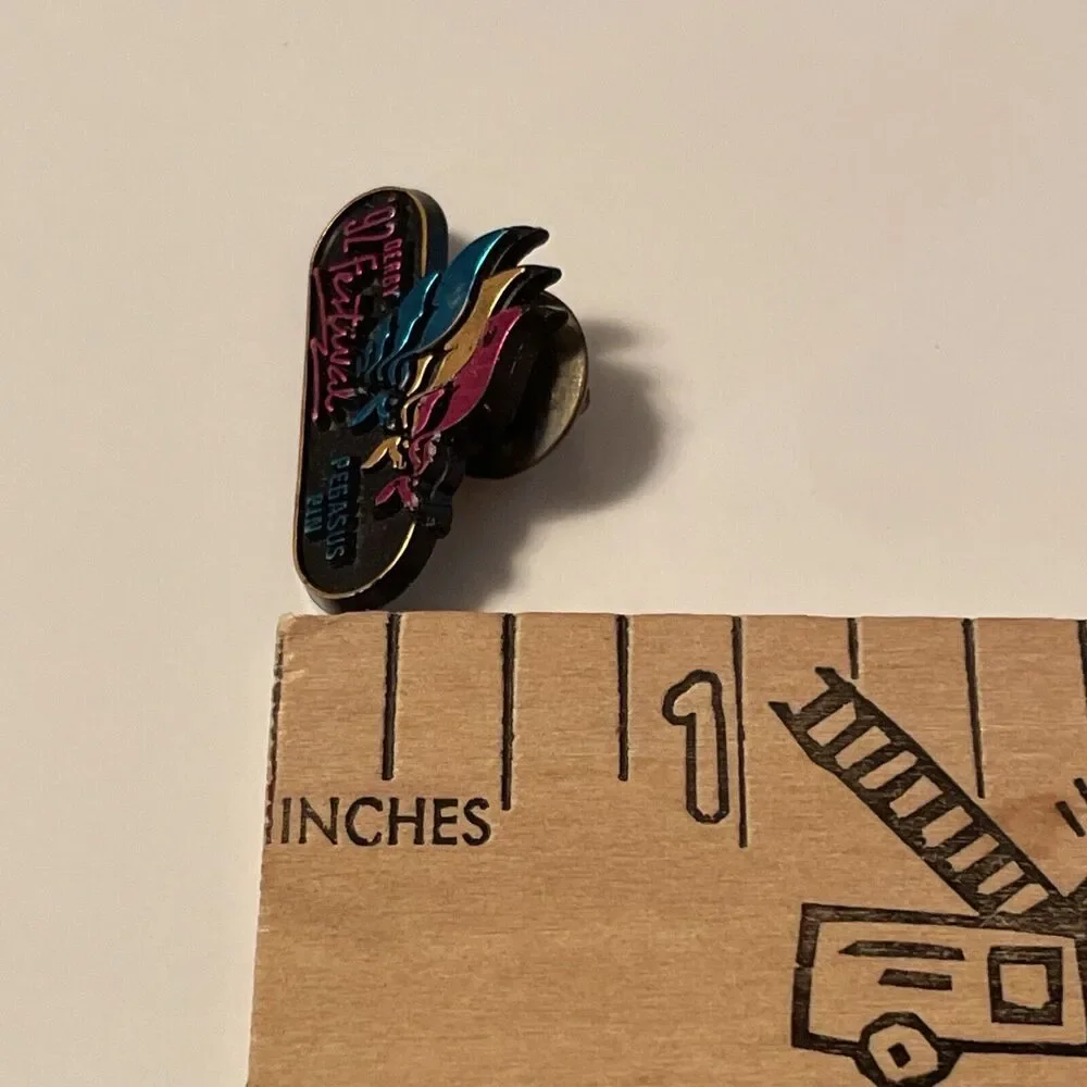 Vintage Kentucky Derby Festival 1992 Pegasus Lapel Hat Vest Pin Tie Tack